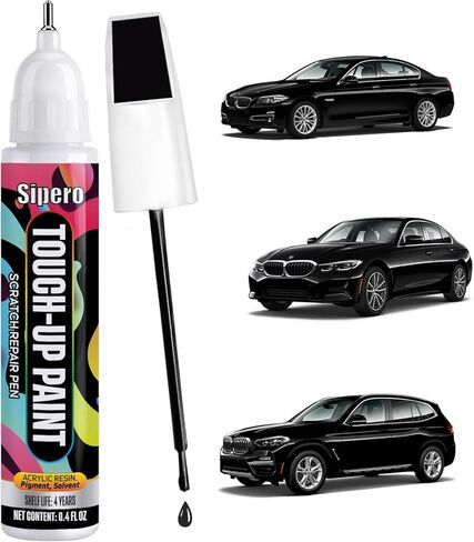 سائل (جيت) أسود (668) لقلم طلاء BMW Touch Up - مطابقة ألوان OEM تمامًا للرقائق والخدوش - متوافق مع 3 سلسلة، 5 سلسلة، X3، X5 in Kuwait