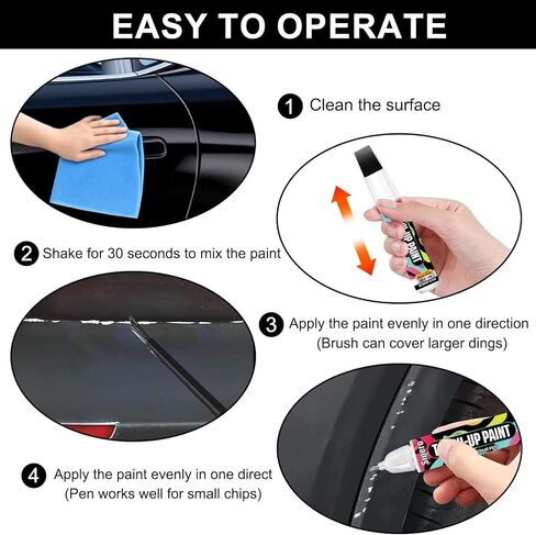 سائل (جيت) أسود (668) لقلم طلاء BMW Touch Up - مطابقة ألوان OEM تمامًا للرقائق والخدوش - متوافق مع 3 سلسلة، 5 سلسلة، X3، X5 in Kuwait
