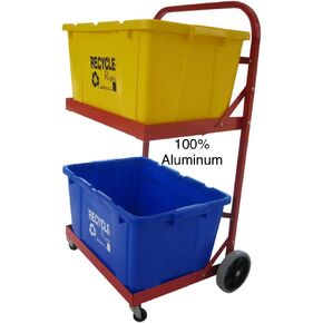 Red Aluminum Recycling Cart, 6E+1 lbs Capacity, 29x21x43 inches in Saudi Arabia