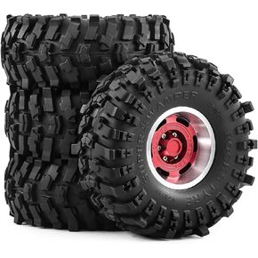 1.9" Beadlock Wheels and Tires for 1/10 RC Crawler TRX4 Axai1 SCX10 SCX10 III 90046 D90,1.9 RC Wheels 1.9 Beadlock Tires RC Rims,4 Packs (bronze) in Kuwait