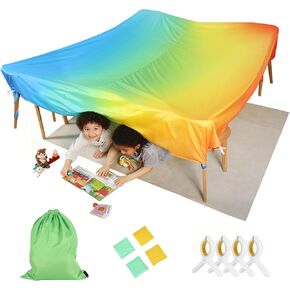 Magic Fort Building Kit for Kids Indoor/Outdoor - Portable Playhouse Play Tent Fort,Blanket Fort Making Kit for Kids with CPC Certification, Large Lightweight Girls/Boys Toys Ages 4-8 8-12 in Saudi Arabia