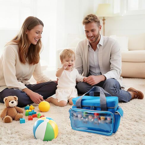 حقيبة حمل Toniebox حقيبة تخزين Tonie Box لمجموعة المبتدئين وشخصيات Toniebox وسماعات الرأس والإكسسوارات، أزرق in Kuwait