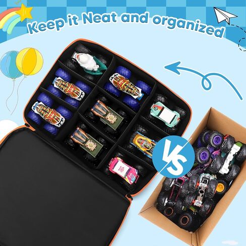 Madcat Carrying Case Compatible with 18 Monster Jam Trucks, Portable 1:64 Scale Monster Truck Bag Holding 18 Toy Cars, Bag Only (blue) in Saudi Arabia