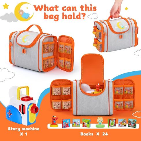 Carrying Case Compatible with Little Tikes Story Dream Machine Books Starter Set, Cute Storage Bag with Handle and Shoulder Strap for Character Storybook Accessory Bag Only (Blue Red) in Saudi Arabia