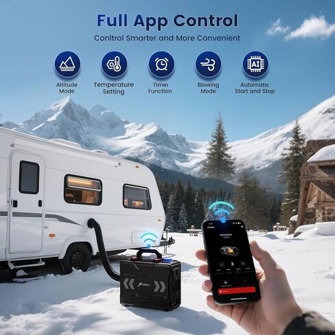 8KW Diesel Heater, 6L Toolbox 2S Plus Portable Diesel Air Heater All in One 110V/12/24V with App Control, Wireless Temperature Sensing and Altitude Mode for RV Garage Camper 2025 Upgraded in Saudi Arabia