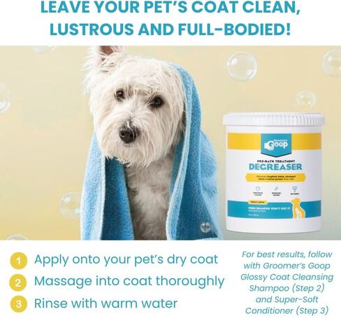 Groomer's GOOP Pet De-Greaser with Vitamin E and Aloe Vera - Degreaser Cream for Dogs, Puppy, Cat, and Kitten - Oil and Stain Remover for Pets Fur and Coat - 28oz in Kuwait
