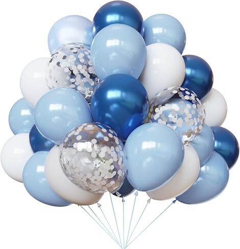 Black and Silver Balloons, 67pcs 12 Inch Metallic Chrome Silver and Black Balloons for Birthday, Baby Shower, Wedding, and Engagement Party Decoration in Kuwait