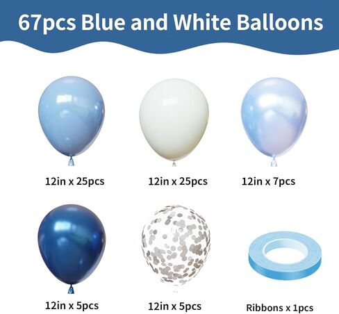 Black and Silver Balloons, 67pcs 12 Inch Metallic Chrome Silver and Black Balloons for Birthday, Baby Shower, Wedding, and Engagement Party Decoration in Kuwait