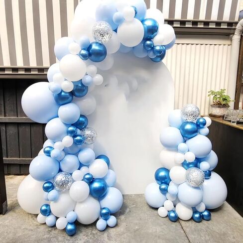 Black and Silver Balloons, 67pcs 12 Inch Metallic Chrome Silver and Black Balloons for Birthday, Baby Shower, Wedding, and Engagement Party Decoration in Kuwait