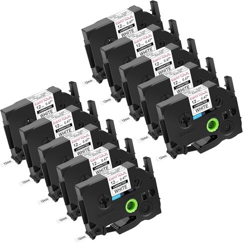 2 حزمة استبدال Esaytool لـ P-Touch TZe-231 TZe231 12 مم 0.47 بوصة شريط ملصق مصفح أسود على أبيض لصانع Ptouch PT-H110 PT-H100 PT-D210 PT-D200 PT-D600 PT-P710BT PT-D400AD PT-D450 in Kuwait