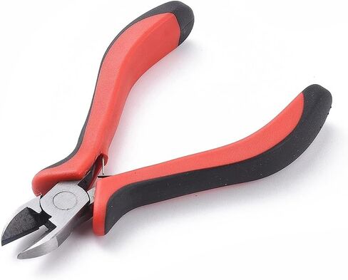 1Pc Carbon Steel Jewelry Pliers Wire Cutting Side Cutter Pliers Red Black for Jewelry Making Supplies DIY Art Craft Beading Repair Tools Model Making 117mm in Saudi Arabia
