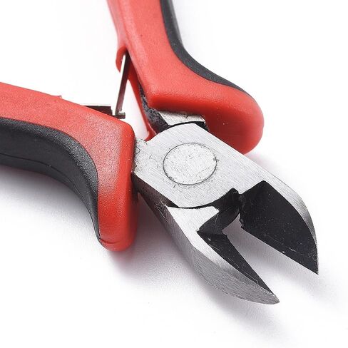 1Pc Carbon Steel Jewelry Pliers Wire Cutting Side Cutter Pliers Red Black for Jewelry Making Supplies DIY Art Craft Beading Repair Tools Model Making 117mm in Saudi Arabia