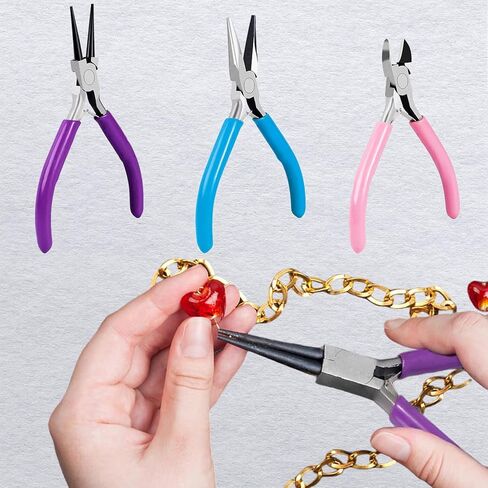 4 PCS Jewelry Pliers Set Needle Nose Round Nose and Wire Cutters for Jewelry Making Repair and Crafts(MIX1) in Saudi Arabia