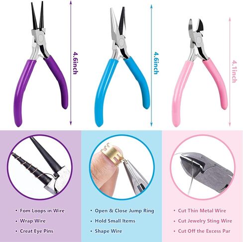 4 PCS Jewelry Pliers Set Needle Nose Round Nose and Wire Cutters for Jewelry Making Repair and Crafts(MIX1) in Saudi Arabia