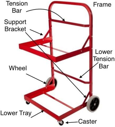 Red Aluminum Recycling Cart, 6E+1 lbs Capacity, 29x21x43 inches in Saudi Arabia