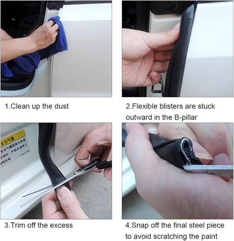2Pcs Car Door Sealing Strip for Car Rubber Weatherstrip Sound Insulation Sealing Strips Anti-Scratch Protector in Saudi Arabia