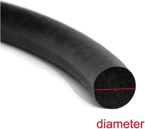 1meter Black EPDM Rubber Foam Sealing Strip Round Sponge Cord Bar for car Door Rubber Foam 2mm/4mm/5mm/6mm/7mm/8mm(8mm) in Saudi Arabia
