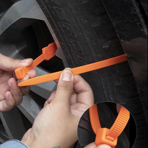 Universal Reusable Anti-skid Nylon Tire Chains, Universal Tire Chain Anti Skid Wheel Belts for Cars Suvs Trucks, Adjustable Temporary Tire Straps for Snow and Ice (10) in Saudi Arabia