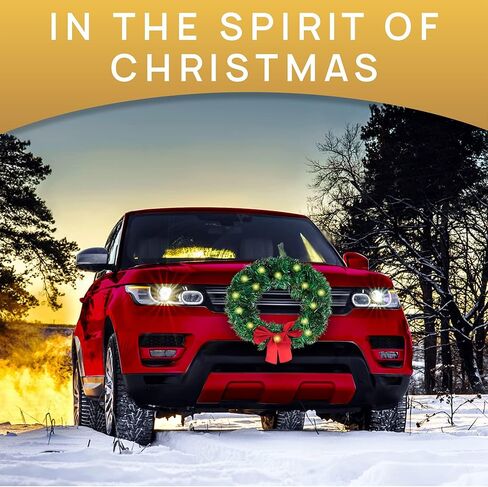 Vaygway Christmas Car Reindeer Antlers & Nose Decoration Set- Christmas Reindeer for Vehicle- Rudolph Reindeer Holiday Accessory Kit for Car Window (Christmas Car Wreath) in Saudi Arabia