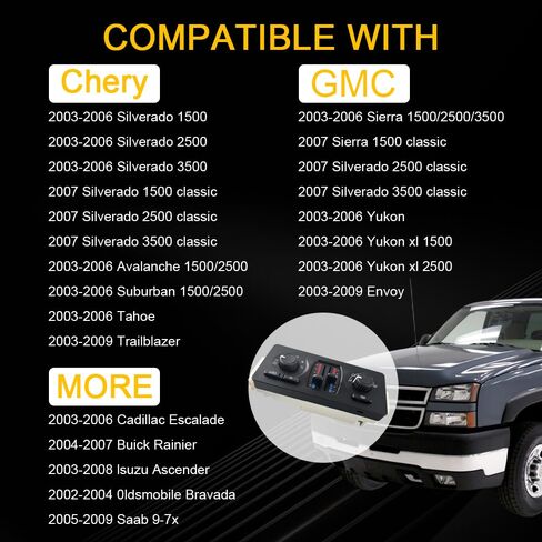 استبدال وحدة التحكم في المناخ لعام 2003-2006 تشيفي سيلفرادو 1500/2500/3500، جي إم سي سييرا، تاهو، سوبربان، أفالانش - لوحة سخان التيار المتردد HVAC 599-210XD in Kuwait