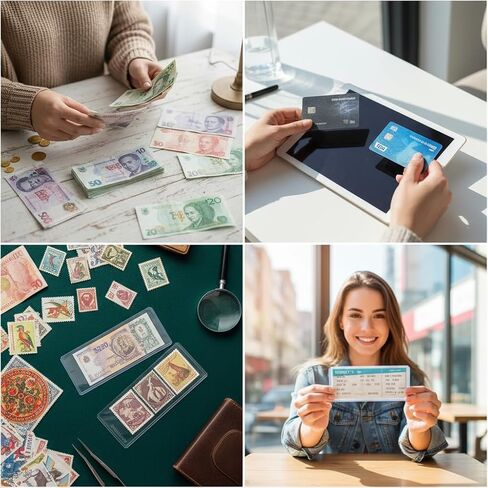 33 Pack Dollar Bill Sleeves, 6.8 x 2.9 Inch Hard Plastic Currency Sleeves with Top-Loading Design, Waterproof Money Protectors for Bill Storage and Display in Saudi Arabia