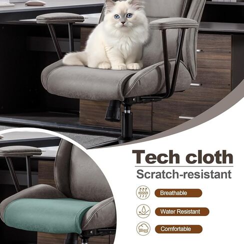 كرسي مكتب تنفيذي عالي الظهر من Okeysen، كرسي مكتب حديث مع ارتفاع قابل للتعديل، كرسي دوار في منتصف القرن، مساند للذراعين قابلة للإزالة، سعة وزن 330 رطل، رمادي in Kuwait