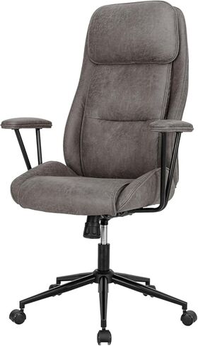 كرسي مكتب تنفيذي عالي الظهر من Okeysen، كرسي مكتب حديث مع ارتفاع قابل للتعديل، كرسي دوار في منتصف القرن، مساند للذراعين قابلة للإزالة، سعة وزن 330 رطل، رمادي in Kuwait