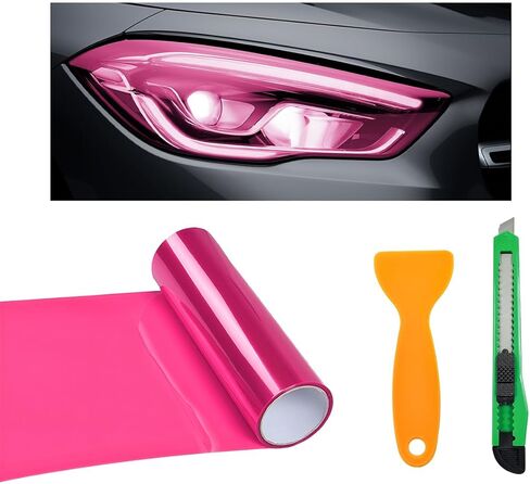Car Light Tint Film, 12×48 Inch Tint Vinyl Wrap Film Roll with Squeegee and Cutter, Self-Adhesive Film Sticker for Car Headlights Tail Lights Fog Lights, Car Accessories in Saudi Arabia