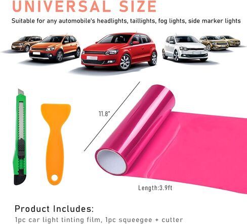 Car Light Tint Film, 12×48 Inch Tint Vinyl Wrap Film Roll with Squeegee and Cutter, Self-Adhesive Film Sticker for Car Headlights Tail Lights Fog Lights, Car Accessories in Saudi Arabia