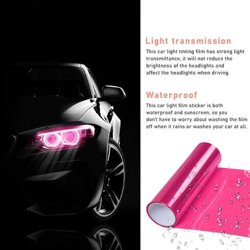 Car Light Tint Film, 12×48 Inch Tint Vinyl Wrap Film Roll with Squeegee and Cutter, Self-Adhesive Film Sticker for Car Headlights Tail Lights Fog Lights, Car Accessories in Saudi Arabia