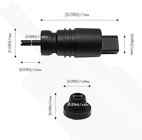 Windshield Washer Pump & Grommet, Compatible with 2009-2016 Ram 2500, 2009-2017 Ram 1500/ Ram 3500, Replace OE number 68071576AA in Saudi Arabia