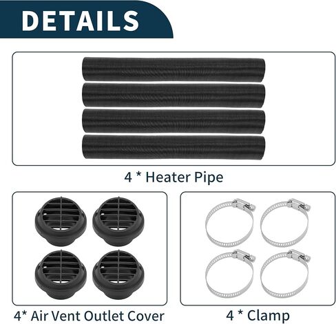 Car Truck RV Bus Van Boat Car Heater Duct Kit Car Heater Duct Pipe Hose Set with Heater Pipe Clamp 42mm ID 100cm Max l in Saudi Arabia