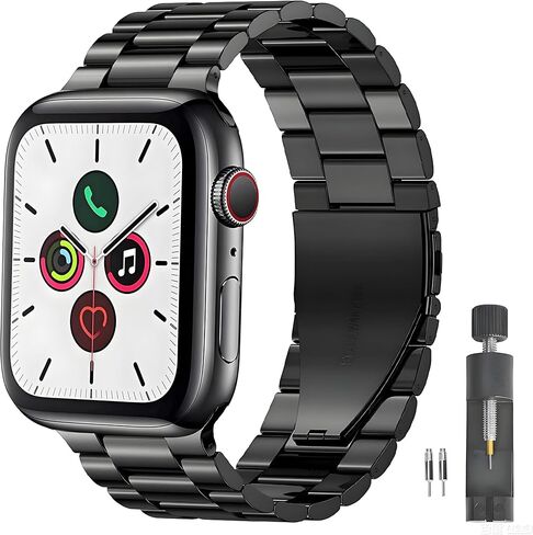 أساور بديلة لساعة Apple 38 مم السلسلة 3 2 1 40 مم السلسلة 6 5 4 SE 41 مم السلسلة 7 8 9، سوار ساعة iWatch iPhone من الفولاذ المقاوم للصدأ درجتين للرجال والنساء (38 مم/40 مم/41 مم، فضي/ذهبي) in Kuwait