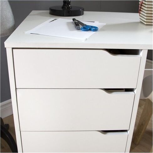 Levan Home Sewing Craft Table on Wheels in Pure White in Saudi Arabia