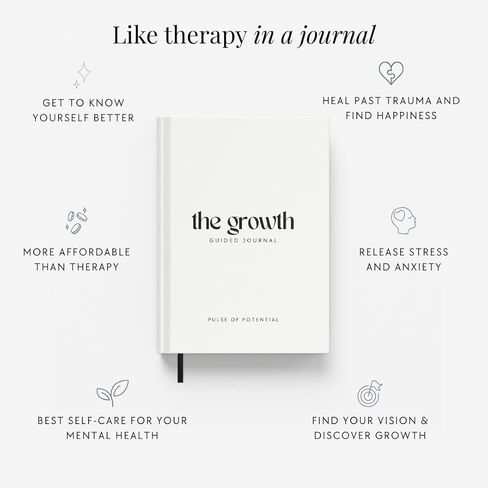 The Growth Guided Journal - Like Therapy in a Journal for Self-Discovery, Healing, Self-Love and Personal Growth - Daily Journal Prompts for Self-Care - Wellness Gift for Men and Women in Saudi Arabia