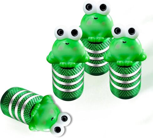 4Pack Big Eyed Frog Tire Valve Stem Caps Cute 3D Resin Animal Car Accessories Decor,Universal Tire Air Caps for Car,SUV,Bike,Motorcycle,Bicycle,Perfect Frog Gifts for Women Men Frogs Lover in Saudi Arabia