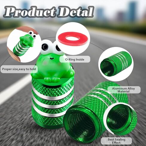 4Pack Big Eyed Frog Tire Valve Stem Caps Cute 3D Resin Animal Car Accessories Decor,Universal Tire Air Caps for Car,SUV,Bike,Motorcycle,Bicycle,Perfect Frog Gifts for Women Men Frogs Lover in Saudi Arabia
