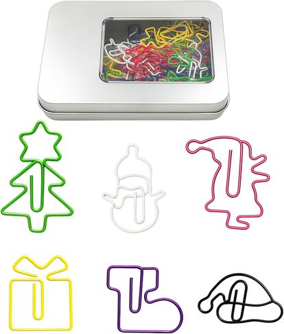 60pcs Cute Christmas Paper Clips, Fun Paperclips, Christmas Office Supplies, Office School Christmas Gifts in Saudi Arabia