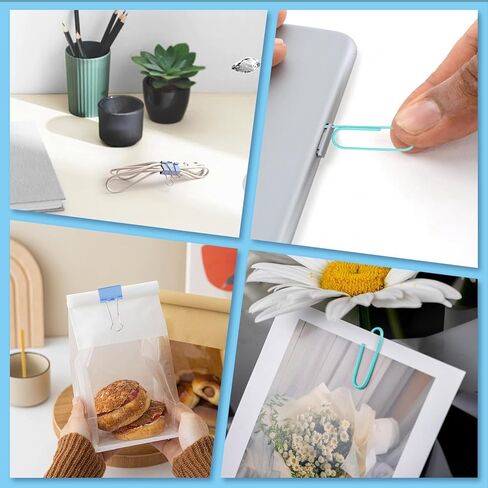 Pastel Paper Clips, Binder Clips & Push Pins Complete Set - 260 Pcs Assorted Sizes for Cute Office & Teacher Desk Supplies, in a Case with Compartments in Saudi Arabia