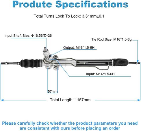 Hydraulic Power Steering Rack and Pinion Assembly Compatible with Hyundai Veracruz 2007 2008 2009 2010 2011 2012 Replacement for 26-2434 262434 577003J100 577243J000 568202B000 568202B900 in Saudi Arabia