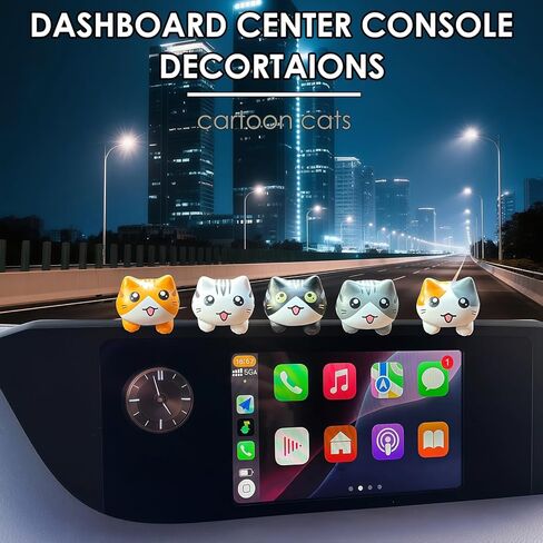 Cartoon Cute Cat Car Decor Rearview Mirror Interior Accessories Truck Animal Figure Dashboard Ornaments Rear View Decorations Trim Universal Decoration Ornament Gifts for New Cars Owners - 5 Pcs in Saudi Arabia