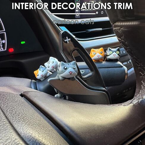 Cartoon Cute Cat Car Decor Rearview Mirror Interior Accessories Truck Animal Figure Dashboard Ornaments Rear View Decorations Trim Universal Decoration Ornament Gifts for New Cars Owners - 5 Pcs in Saudi Arabia