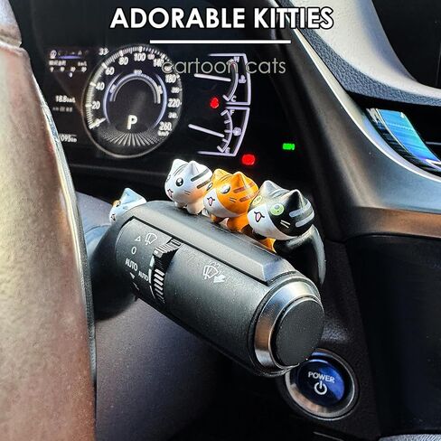 Cartoon Cute Cat Car Decor Rearview Mirror Interior Accessories Truck Animal Figure Dashboard Ornaments Rear View Decorations Trim Universal Decoration Ornament Gifts for New Cars Owners - 5 Pcs in Saudi Arabia
