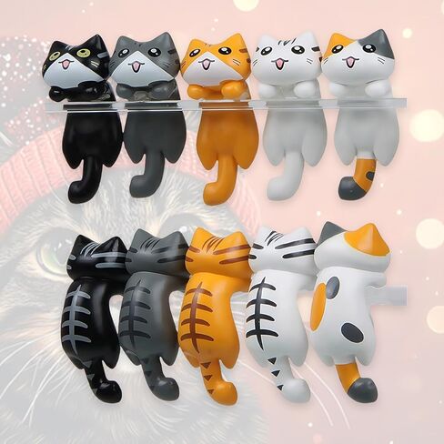 Cartoon Cute Cat Car Decor Rearview Mirror Interior Accessories Truck Animal Figure Dashboard Ornaments Rear View Decorations Trim Universal Decoration Ornament Gifts for New Cars Owners - 5 Pcs in Saudi Arabia