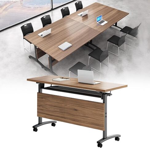 Conference Table On Wheels,Folding Conference Rooms Training Rooms Flip Top Mobile Training Table,Rolling Seminar Meeting Table with Caster Wheels,Foldable Tables For Office Conference Room(6PCS) in Saudi Arabia