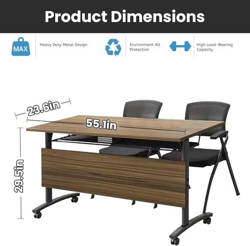 Conference Table Folding Conference Room Tables,Large Meeting Seminar Table for Conference Room,Modern Mobile Training Room Table with Silent Wheel,Rolling Metting Conference Table for Office in Saudi Arabia