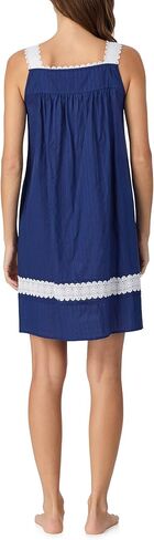 Eileen West Cotton Dobby Stripe Woven Sleeveless Short Nightgown White XS in Saudi Arabia