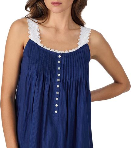 Eileen West Cotton Dobby Stripe Woven Sleeveless Short Nightgown White XS in Saudi Arabia
