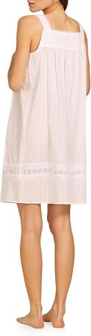 Eileen West Cotton Dobby Stripe Woven Sleeveless Short Nightgown White XS in Saudi Arabia