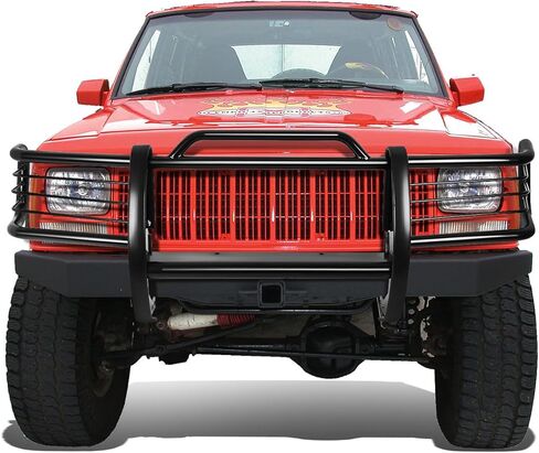 Auto Dynasty Front Bumper Protector Compatible with 1984-2001 Jeep Cherokee XJ SUV Brush Grille Guard (Black) in Saudi Arabia